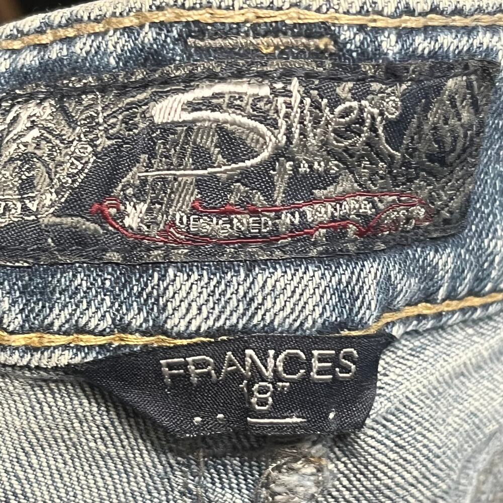 Silver Jeans Womens Frances 18” Mini Bootcut 31x33 Low Rise Stretch Blue Jeans - Picture 7 of 10